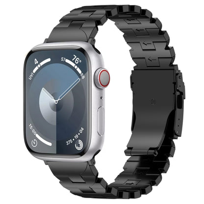 For Apple Watch Series 9 45mm Butterfly Type Titanium Steel Watch Band(Black) - Watch Bands by PMC Jewellery | Online Shopping South Africa | PMC Jewellery