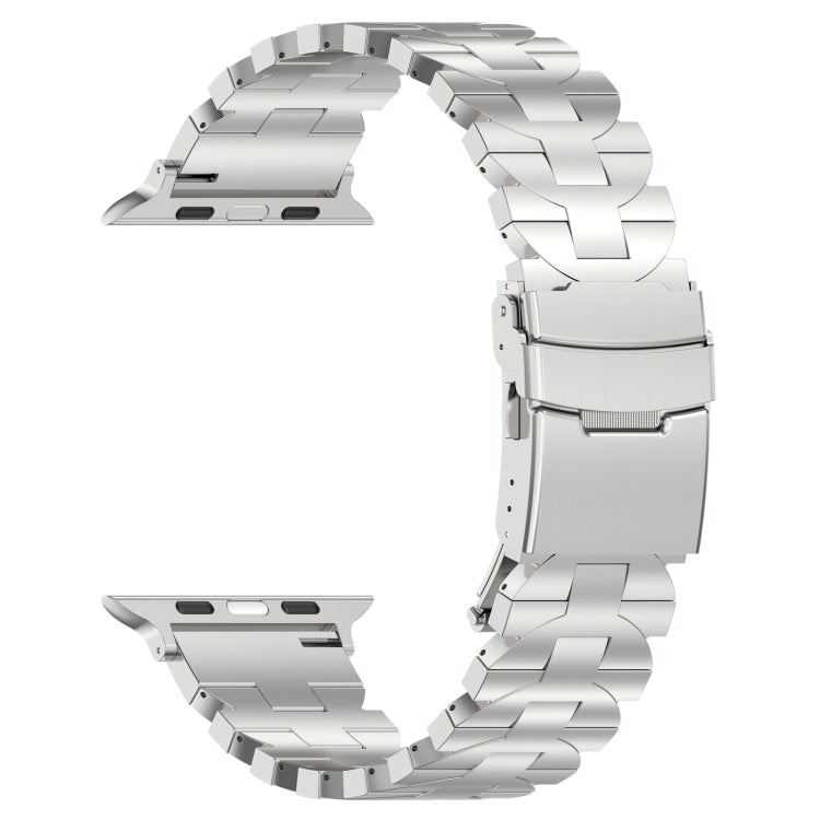 For Apple Watch Series 9 41mm Butterfly Type Titanium Steel Watch Band(Silver) - Watch Bands by PMC Jewellery | Online Shopping South Africa | PMC Jewellery