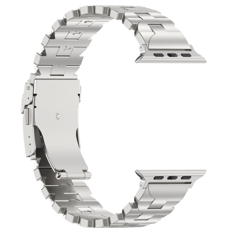 For Apple Watch SE 2022 40mm Butterfly Type Titanium Steel Watch Band(Silver) - Watch Bands by PMC Jewellery | Online Shopping South Africa | PMC Jewellery