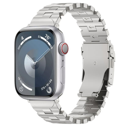 For Apple Watch SE 2022 44mm Butterfly Type Titanium Steel Watch Band(Silver) - Watch Bands by PMC Jewellery | Online Shopping South Africa | PMC Jewellery