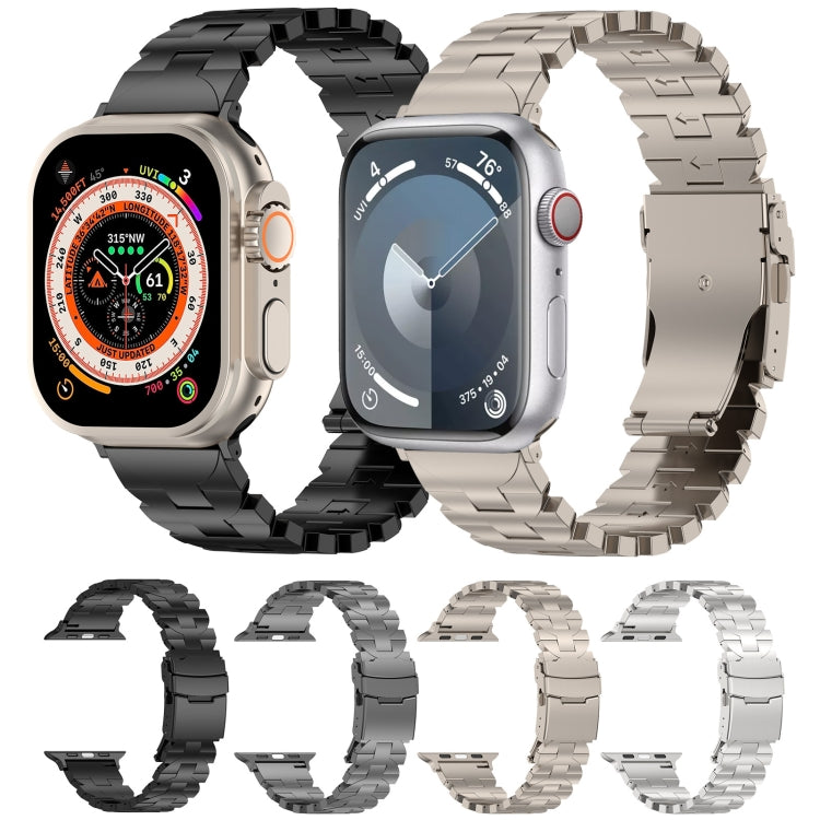 For Apple Watch Series 4 44mm Butterfly Type Titanium Steel Watch Band(Grey) - Watch Bands by PMC Jewellery | Online Shopping South Africa | PMC Jewellery