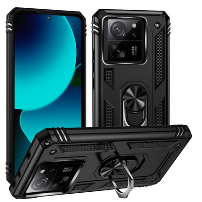 For Xiaomi 13T/13T Pro Shockproof TPU + PC Phone Case with Holder(Black) - Xiaomi Cases by PMC Jewellery | Online Shopping South Africa | PMC Jewellery | Buy Now Pay Later Mobicred