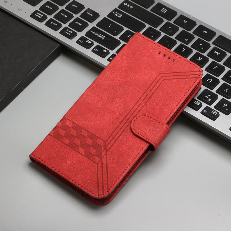 For Google Pixel 9 Pro Cubic Skin Feel Flip Leather Phone Case(Red) - Google Cases by PMC TechLife | Online Shopping South Africa | PMC TechLife | Buy Now Pay Later Mobicred