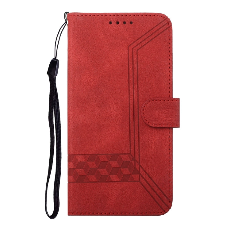 For Google Pixel 9 Pro Cubic Skin Feel Flip Leather Phone Case(Red) - Google Cases by PMC Jewellery | Online Shopping South Africa | PMC Jewellery | Buy Now Pay Later Mobicred