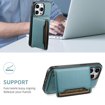 For iPhone 14 Plus Denior Cowhide Texture Leather MagSafe Detachable Wallet Phone Case(Blue) - iPhone 14 Plus Cases by Denior | Online Shopping South Africa | PMC Jewellery | Buy Now Pay Later Mobicred