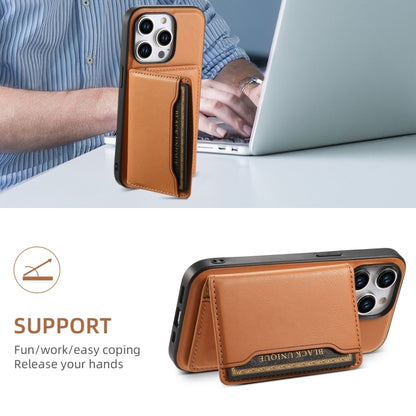 For iPhone 13 Pro Max Denior Cowhide Texture Leather MagSafe Detachable Wallet Phone Case(Khaki) - iPhone 13 Pro Max Cases by Denior | Online Shopping South Africa | PMC Jewellery | Buy Now Pay Later Mobicred