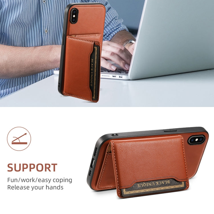 For iPhone XS Max Denior Cowhide Texture Leather MagSafe Detachable Wallet Phone Case(Brown) - More iPhone Cases by Denior | Online Shopping South Africa | PMC Jewellery | Buy Now Pay Later Mobicred