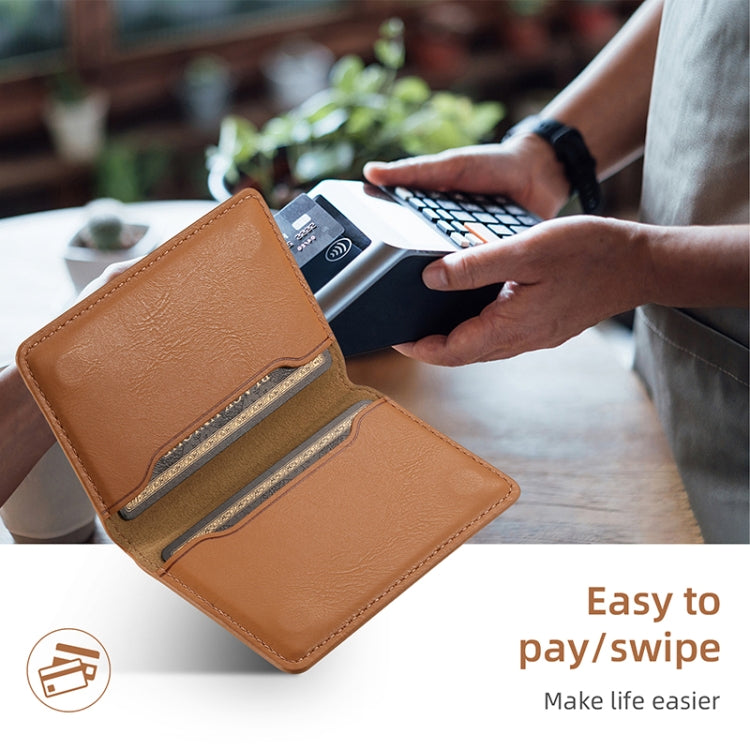 For iPhone 16 Pro Denior Cowhide Texture Leather MagSafe Detachable Wallet Phone Case(Khaki) - iPhone 16 Pro Cases by Denior | Online Shopping South Africa | PMC TechLife | Buy Now Pay Later Mobicred