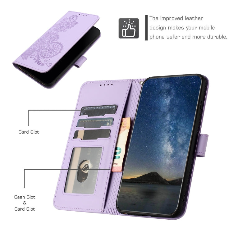 For Huawei Pura 70 Pro/70 Pro+ Datura Flower Embossed Flip Leather Phone Case(Purple) - Huawei Cases by PMC Jewellery | Online Shopping South Africa | PMC Jewellery | Buy Now Pay Later Mobicred