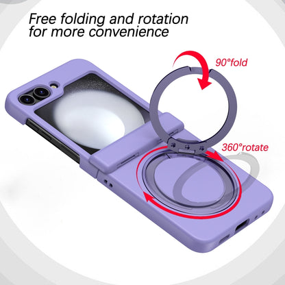 For Samsung Galaxy Z Flip5 5G 360 Degree Stand MagSafe Magnetic All-inclusive Phone Case(Purple) - Galaxy Z Flip5 Cases by PMC Jewellery | Online Shopping South Africa | PMC Jewellery