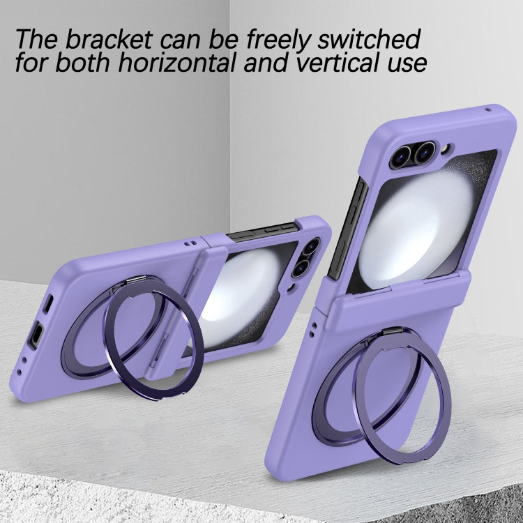 For Samsung Galaxy Z Flip5 5G 360 Degree Stand MagSafe Magnetic All-inclusive Phone Case(Purple) - Galaxy Z Flip5 Cases by PMC Jewellery | Online Shopping South Africa | PMC Jewellery