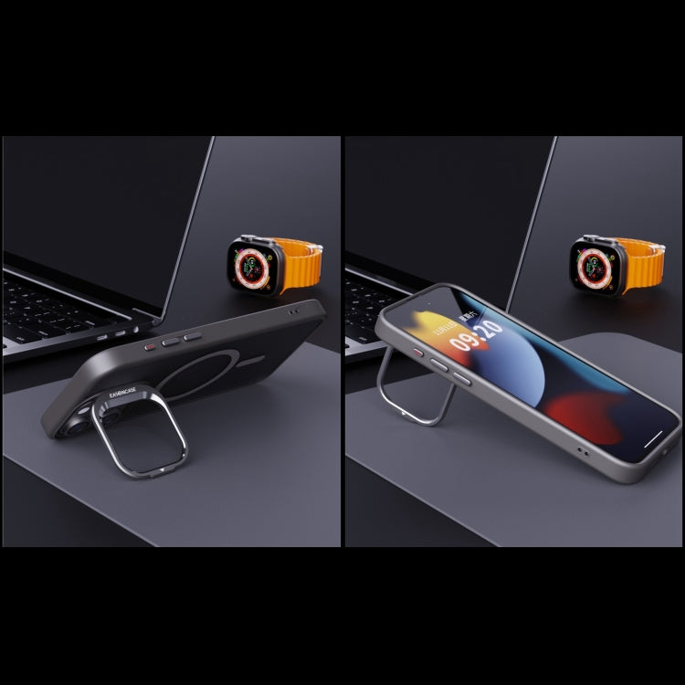 For iPhone 13 Pro Max Invisible Lens Holder PC + TPU Frosted MagSafe Phone Case(Blue) - free shipping - PMC TechLife - Order now!