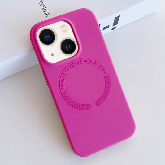 For iPhone 14 Plus MagSafe Magnetic Liquid Silicone Phone Case(Rose Red) - iPhone 14 Plus Cases by PMC Jewellery | Online Shopping South Africa | PMC Jewellery