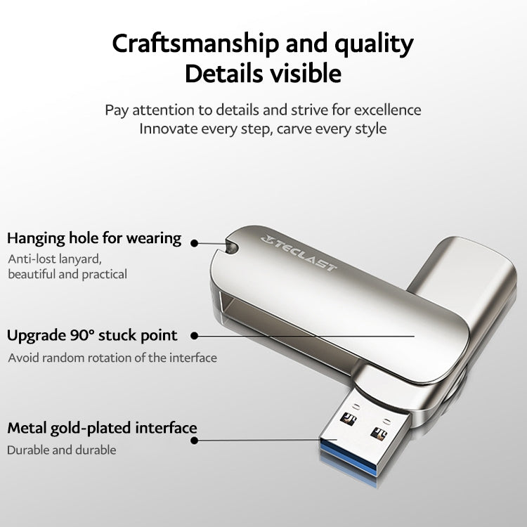 Teclast Leishen Plus Series USB3.0 Twister Flash Drive, Memory:64GB(Silver) - free shipping - PMC Jewellery - Order now!