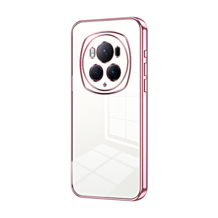 For Honor Magic6 Pro Transparent Plating Fine Hole Phone Case(Pink) - Honor Cases by PMC Jewellery | Online Shopping South Africa | PMC Jewellery | Buy Now Pay Later Mobicred