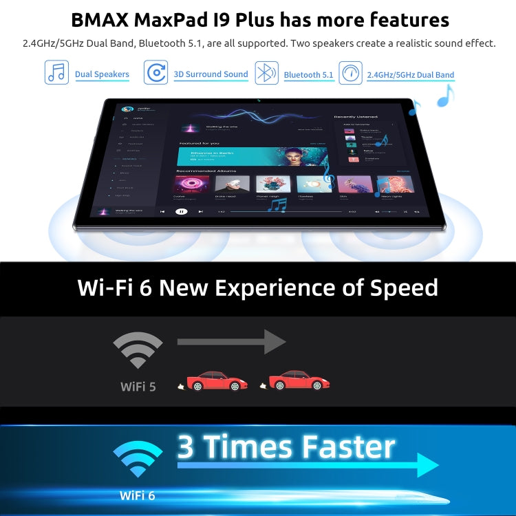 BMAX MaxPad i9 Plus, 4GB+64GB, 10.1 inch Android 13 OS RK3562 Quad Core Support WiFi-6(US Plug) - Other by BMAX | Online Shopping South Africa | PMC Jewellery | Buy Now Pay Later Mobicred