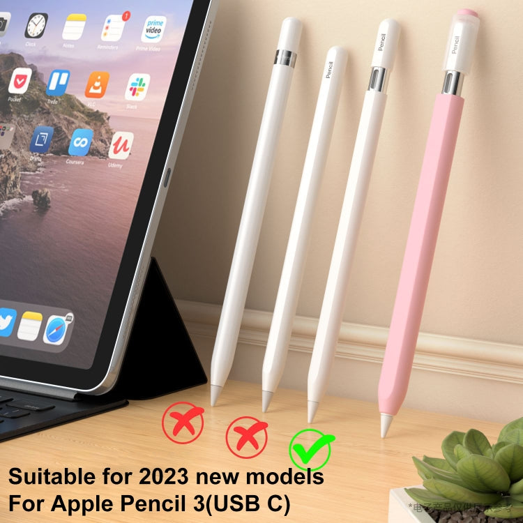 For Apple Pencil (USB-C) Transparent Jelly Stylus Protective Cover(Black) - Pencil Accessories by PMC Jewellery | Online Shopping South Africa | PMC Jewellery | Buy Now Pay Later Mobicred