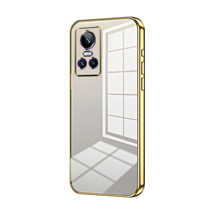 For Realme GT Neo 3 Transparent Plating Fine Hole Phone Case(Gold) - Realme Cases by PMC Jewellery | Online Shopping South Africa | PMC Jewellery