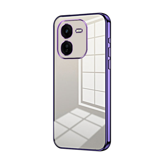 For vivo iQOO Z9x Transparent Plating Fine Hole Phone Case(Purple) - vivo Cases by PMC Jewellery | Online Shopping South Africa | PMC Jewellery | Buy Now Pay Later Mobicred