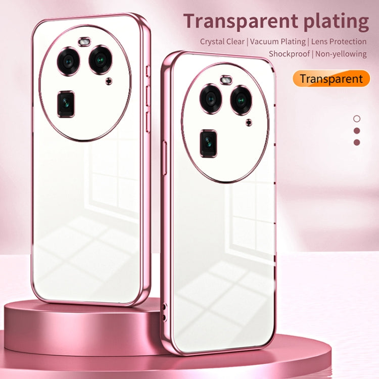 For OPPO Find X6 Transparent Plating Fine Hole Phone Case(Black) - OPPO Cases by PMC TechLife | Online Shopping South Africa | PMC TechLife | Buy Now Pay Later Mobicred