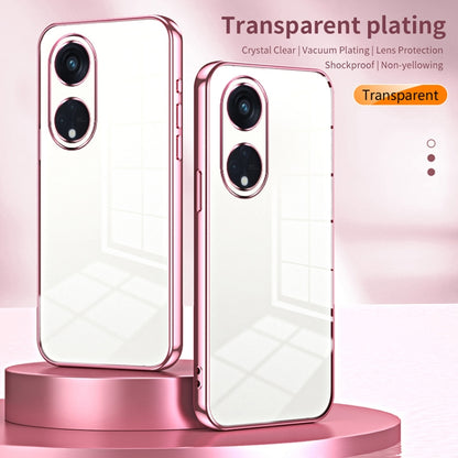 For OPPO Reno8 T 5G Transparent Plating Fine Hole Phone Case(Gold) - OPPO Cases by PMC Jewellery | Online Shopping South Africa | PMC Jewellery | Buy Now Pay Later Mobicred