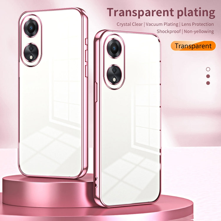 For OPPO A58 5G / A58x 5G Transparent Plating Fine Hole Phone Case(Green) - OPPO Cases by PMC TechLife | Online Shopping South Africa | PMC TechLife | Buy Now Pay Later Mobicred