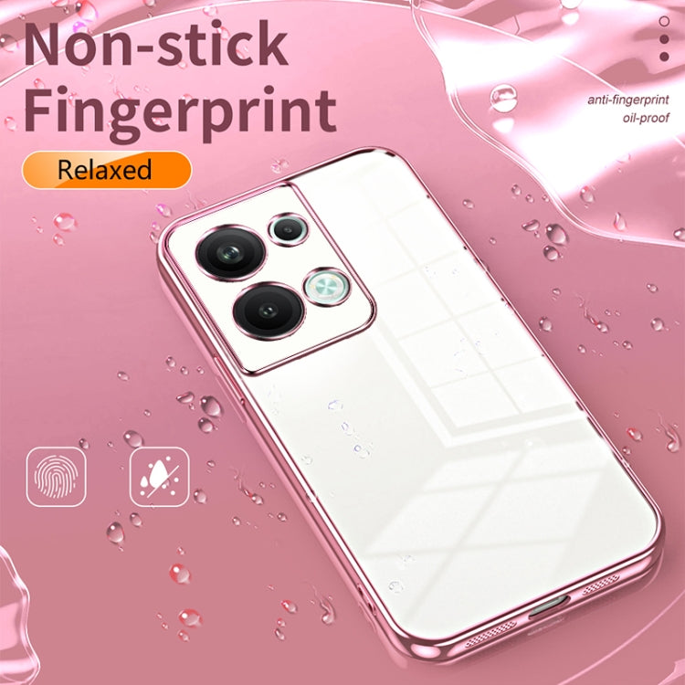 For OPPO Reno9 Pro+ Transparent Plating Fine Hole Phone Case(Black) - OPPO Cases by PMC TechLife | Online Shopping South Africa | PMC TechLife | Buy Now Pay Later Mobicred
