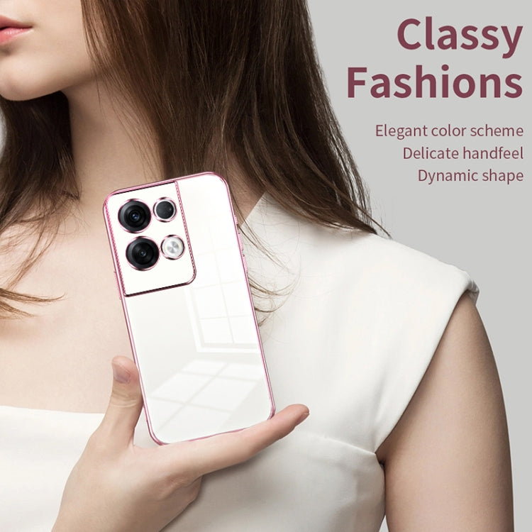 For OPPO Reno8 Pro+ Transparent Plating Fine Hole Phone Case(Black) - OPPO Cases by PMC TechLife | Online Shopping South Africa | PMC TechLife | Buy Now Pay Later Mobicred