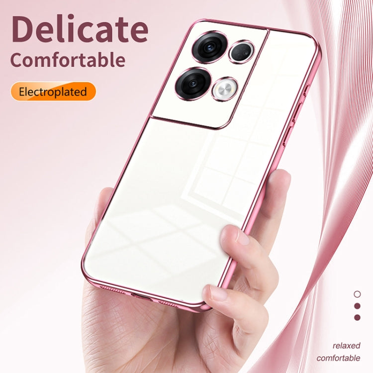 For OPPO Reno8 Pro+ Transparent Plating Fine Hole Phone Case(Black) - OPPO Cases by PMC TechLife | Online Shopping South Africa | PMC TechLife | Buy Now Pay Later Mobicred
