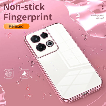For OPPO Reno8 Pro Transparent Plating Fine Hole Phone Case(Gold) - OPPO Cases by PMC Jewellery | Online Shopping South Africa | PMC Jewellery | Buy Now Pay Later Mobicred