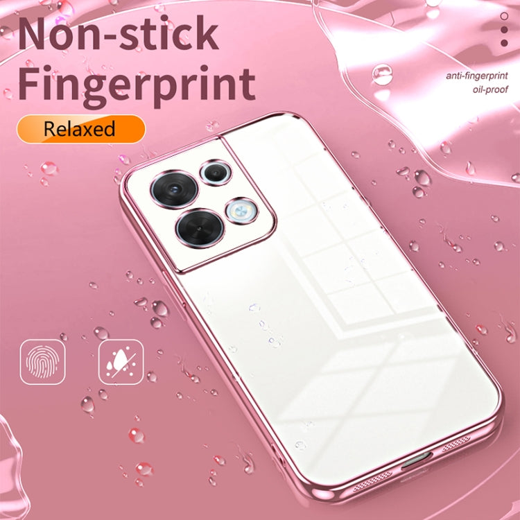 For OPPO Reno8 Transparent Plating Fine Hole Phone Case(Transparent) - OPPO Cases by PMC Jewellery | Online Shopping South Africa | PMC Jewellery | Buy Now Pay Later Mobicred