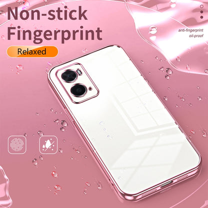 For OPPO A36 / A76 / A96 4G Global Transparent Plating Fine Hole Phone Case(Gold) - OPPO Cases by PMC Jewellery | Online Shopping South Africa | PMC Jewellery | Buy Now Pay Later Mobicred