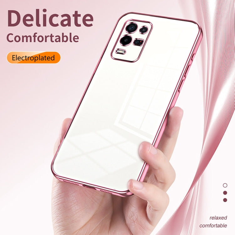 For OPPO K9x Transparent Plating Fine Hole Phone Case(Purple) - OPPO Cases by PMC Jewellery | Online Shopping South Africa | PMC Jewellery | Buy Now Pay Later Mobicred