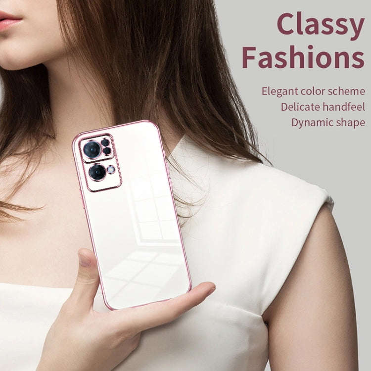 For OPPO Reno7 Pro Transparent Plating Fine Hole Phone Case(Gold) - OPPO Cases by PMC TechLife | Online Shopping South Africa | PMC TechLife | Buy Now Pay Later Mobicred
