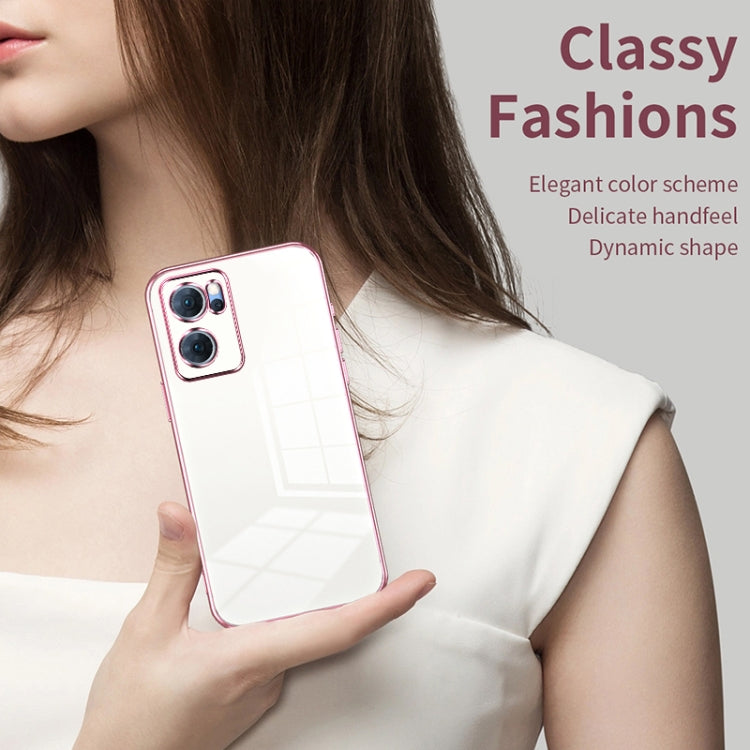 For OPPO Reno7 5G Transparent Plating Fine Hole Phone Case(Transparent) - OPPO Cases by PMC Jewellery | Online Shopping South Africa | PMC Jewellery | Buy Now Pay Later Mobicred