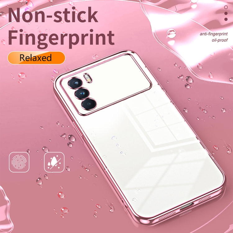 For OPPO K9 Pro Transparent Plating Fine Hole Phone Case(Pink) - OPPO Cases by PMC TechLife | Online Shopping South Africa | PMC TechLife | Buy Now Pay Later Mobicred