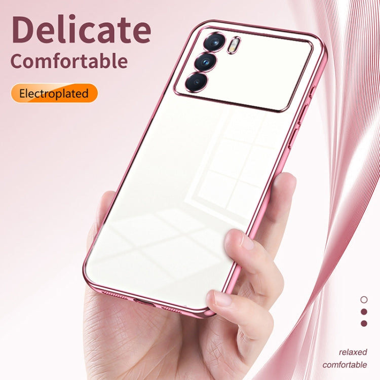 For OPPO K9 Pro Transparent Plating Fine Hole Phone Case(Pink) - OPPO Cases by PMC TechLife | Online Shopping South Africa | PMC TechLife | Buy Now Pay Later Mobicred