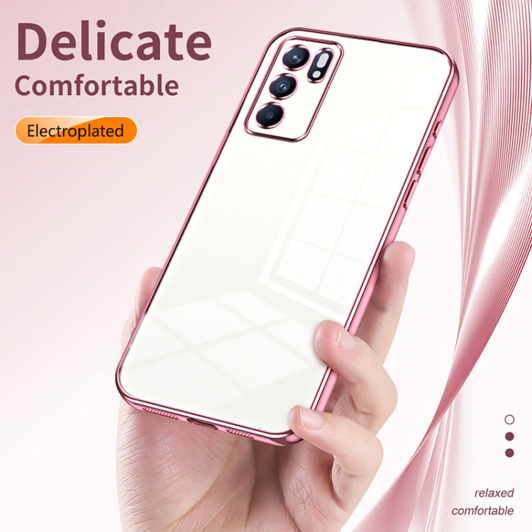 For OPPO Reno6 Indian / Malay Transparent Plating Fine Hole Phone Case(Green) - OPPO Cases by PMC Jewellery | Online Shopping South Africa | PMC Jewellery | Buy Now Pay Later Mobicred