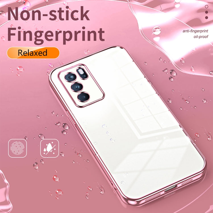 For OPPO Reno6 Pro Indian  Transparent Plating Fine Hole Phone Case(Blue) - OPPO Cases by PMC TechLife | Online Shopping South Africa | PMC TechLife | Buy Now Pay Later Mobicred