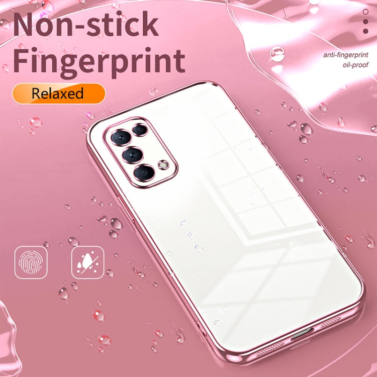 For OPPO Reno5 4G/5G / Reno5 K Transparent Plating Fine Hole Phone Case(Green) - OPPO Cases by PMC Jewellery | Online Shopping South Africa | PMC Jewellery | Buy Now Pay Later Mobicred