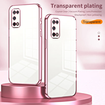 For OPPO K7x / Realme V5 5G Transparent Plating Fine Hole Phone Case(Purple) - OPPO Cases by PMC Jewellery | Online Shopping South Africa | PMC Jewellery | Buy Now Pay Later Mobicred