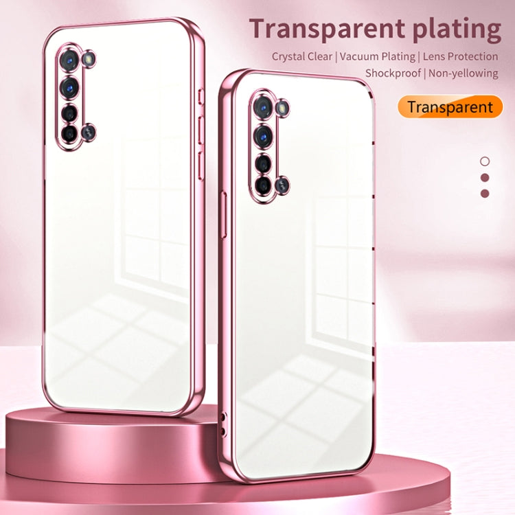 For OPPO Reno3 5G / Find X2 Lite Transparent Plating Fine Hole Phone Case(Pink) - OPPO Cases by PMC Jewellery | Online Shopping South Africa | PMC Jewellery | Buy Now Pay Later Mobicred