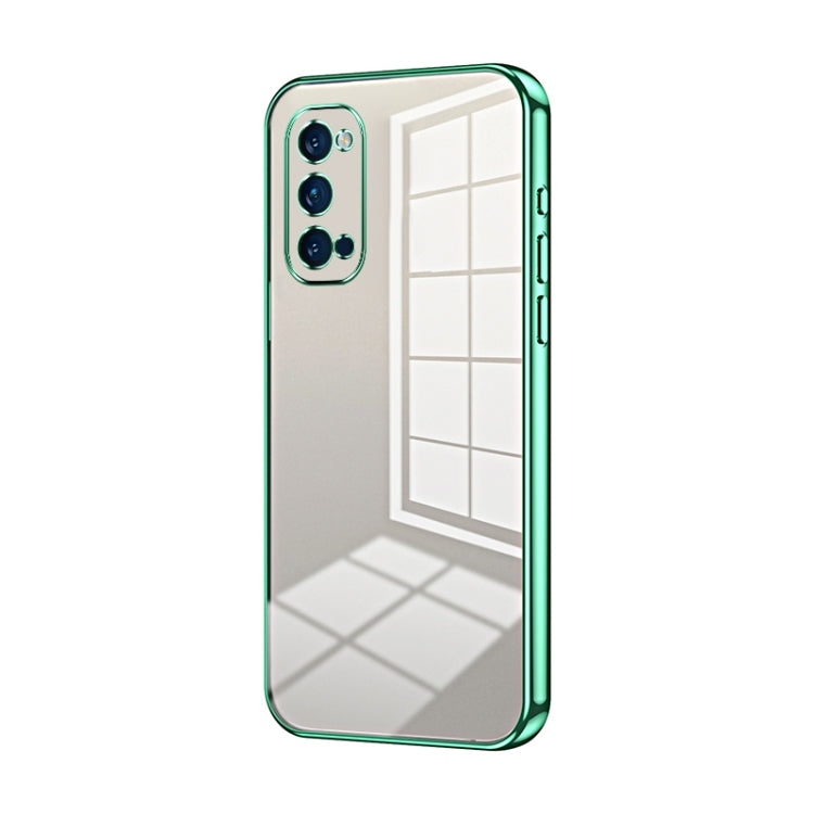 For OPPO Reno4 Pro Transparent Plating Fine Hole Phone Case(Green) - OPPO Cases by PMC Jewellery | Online Shopping South Africa | PMC Jewellery | Buy Now Pay Later Mobicred