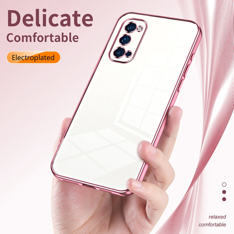 For OPPO Reno4 Pro Transparent Plating Fine Hole Phone Case(Green) - OPPO Cases by PMC TechLife | Online Shopping South Africa | PMC TechLife | Buy Now Pay Later Mobicred