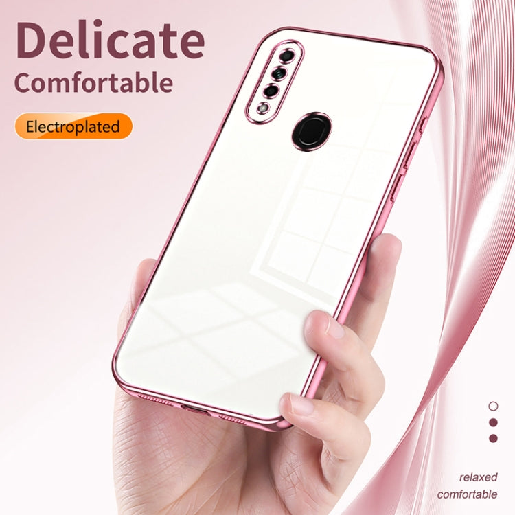 For OPPO A8 / A31 2020 Transparent Plating Fine Hole Phone Case(Black) - OPPO Cases by PMC Jewellery | Online Shopping South Africa | PMC Jewellery | Buy Now Pay Later Mobicred