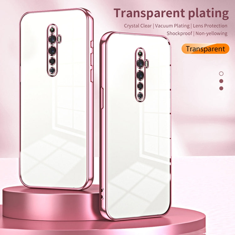 For OPPO Reno2 Z / Reno2 F Transparent Plating Fine Hole Phone Case(Black) - OPPO Cases by PMC Jewellery | Online Shopping South Africa | PMC Jewellery | Buy Now Pay Later Mobicred