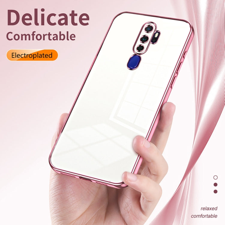 For OPPO A11x / A9 2020 Transparent Plating Fine Hole Phone Case(Black) - OPPO Cases by PMC TechLife | Online Shopping South Africa | PMC TechLife | Buy Now Pay Later Mobicred