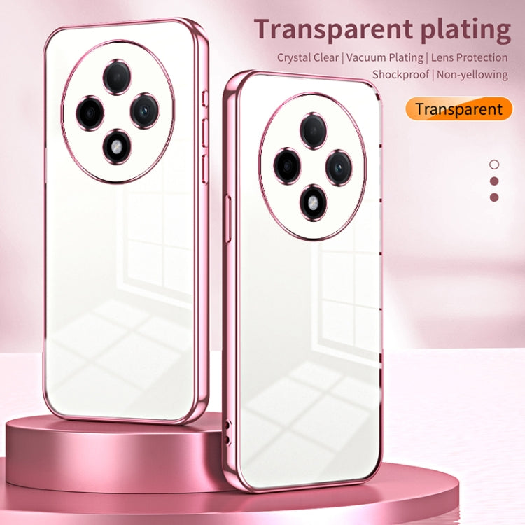 For OPPO A3 Pro Transparent Plating Fine Hole Phone Case(Pink) - OPPO Cases by PMC TechLife | Online Shopping South Africa | PMC TechLife | Buy Now Pay Later Mobicred