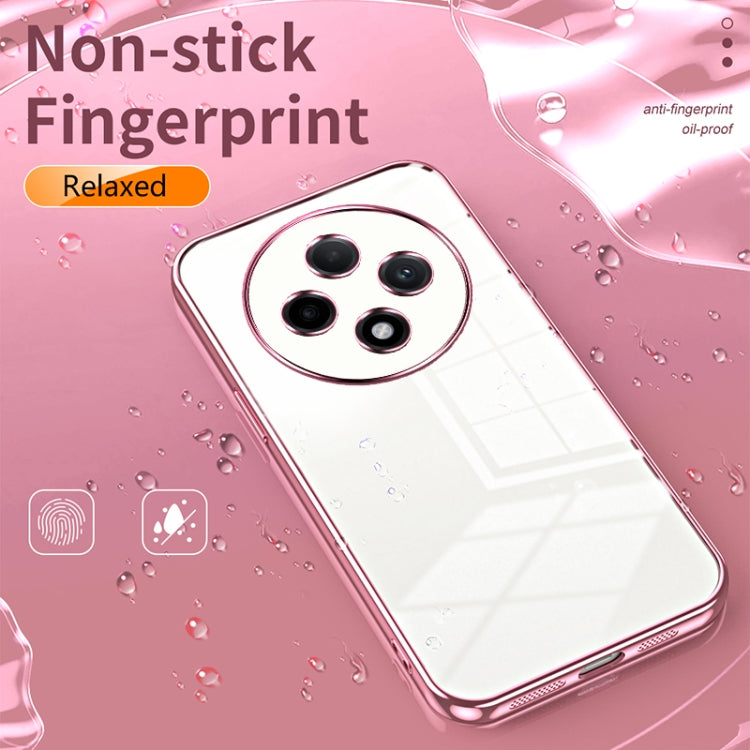 For OPPO A3 Pro Transparent Plating Fine Hole Phone Case(Blue) - OPPO Cases by PMC TechLife | Online Shopping South Africa | PMC TechLife | Buy Now Pay Later Mobicred