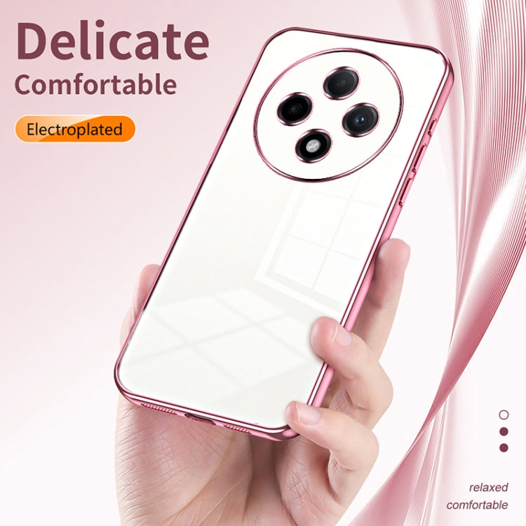 For OPPO A3 Pro Transparent Plating Fine Hole Phone Case(Blue) - OPPO Cases by PMC TechLife | Online Shopping South Africa | PMC TechLife | Buy Now Pay Later Mobicred